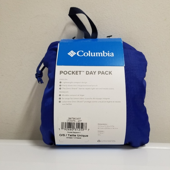 Columbia Azul Blue Packable Pocket Daypack II NWT - Picture 6 of 12
